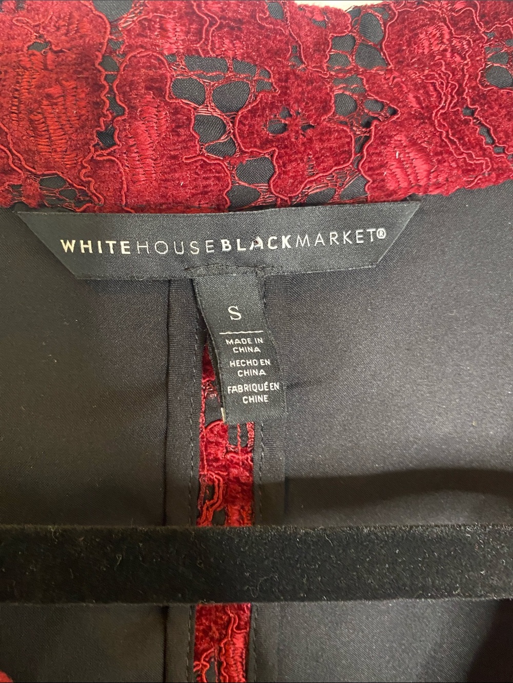 White House Black Market Red Lace Moto Jacket - Picture 2 of 5